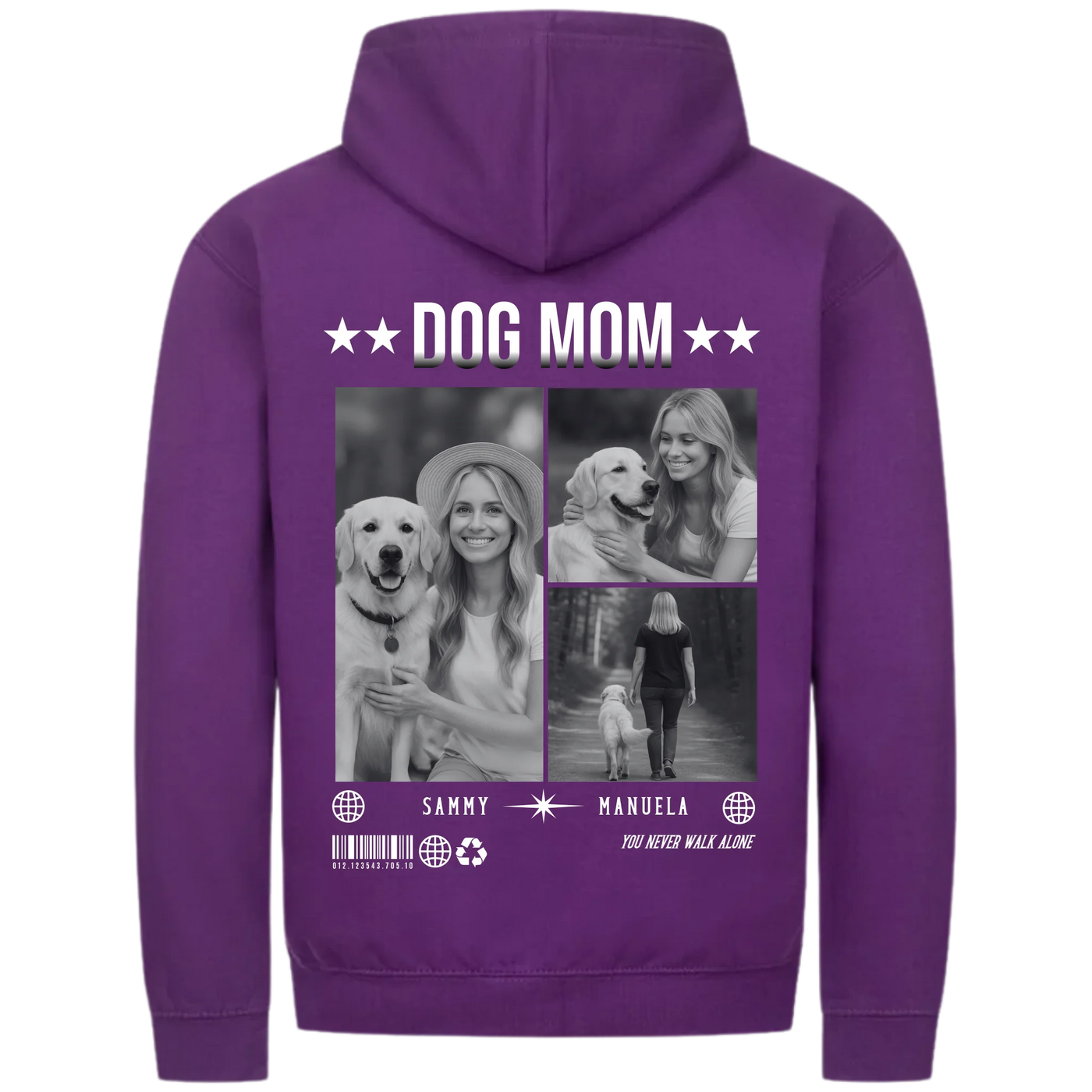 DOG MOM Fotocollage - Personalisierbarer Classic Zipper Hoodie Unisex