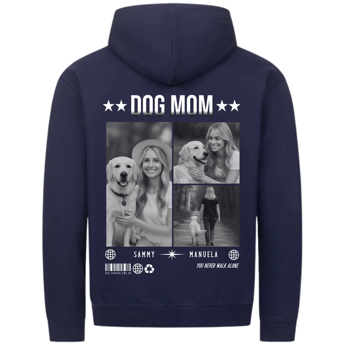 DOG MOM Fotocollage - Personalisierbarer Classic Zipper Hoodie Unisex