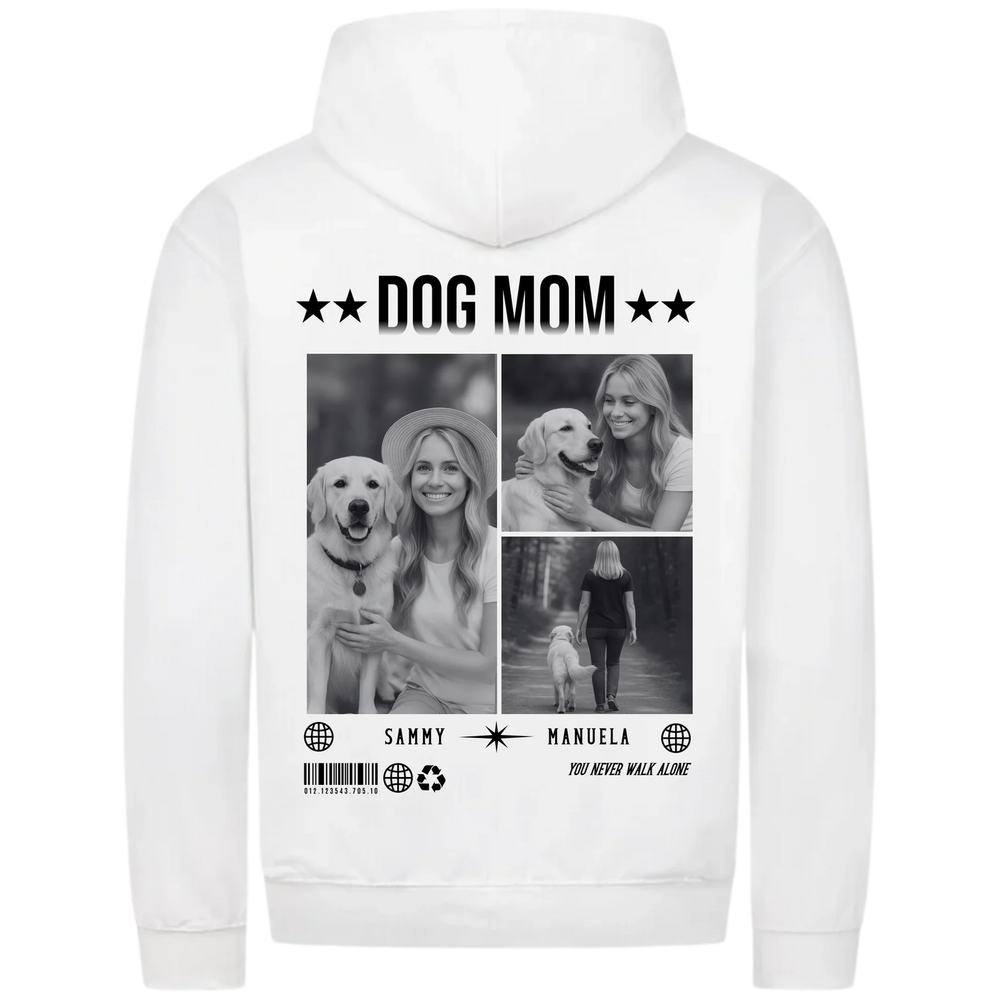 DOG MOM Fotocollage - Personalisierbarer Classic Zipper Hoodie Unisex