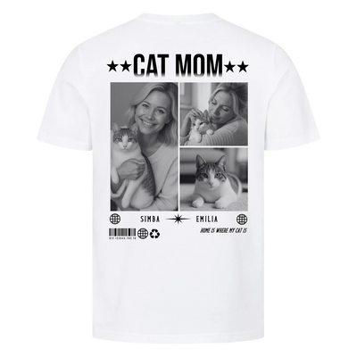 CAT MOM Fotocollage - Individuelles T-Shirt Unisex Rückendruck