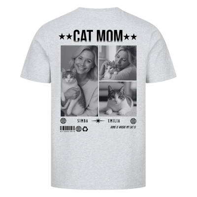 CAT MOM Fotocollage - Individuelles T-Shirt Unisex Rückendruck