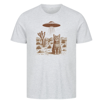 Katze und Ufo Vintage Retro T-Shirt Unisex