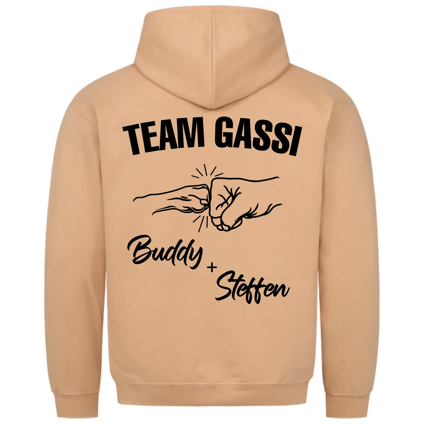 Team Gassi Fauststoß - Individueller Hoodie Unisex Rückendruck