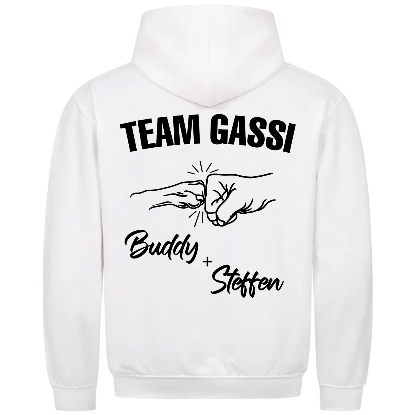 Team Gassi Fauststoß - Individueller Hoodie Unisex Rückendruck