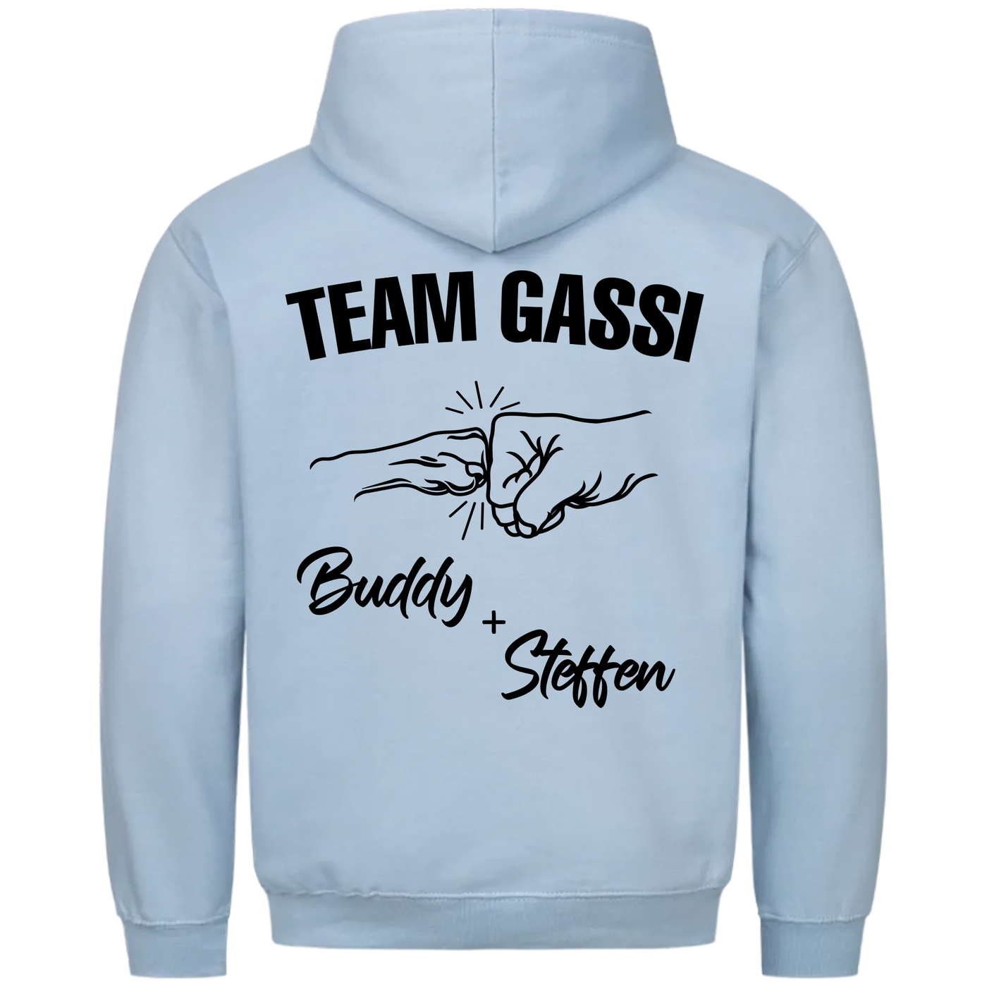 Team Gassi Fauststoß - Individueller Hoodie Unisex Rückendruck