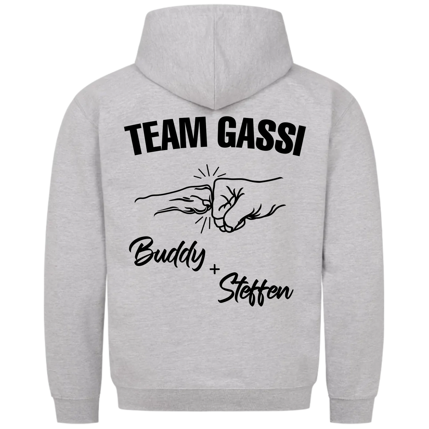 Team Gassi Fauststoß - Individueller Hoodie Unisex Rückendruck
