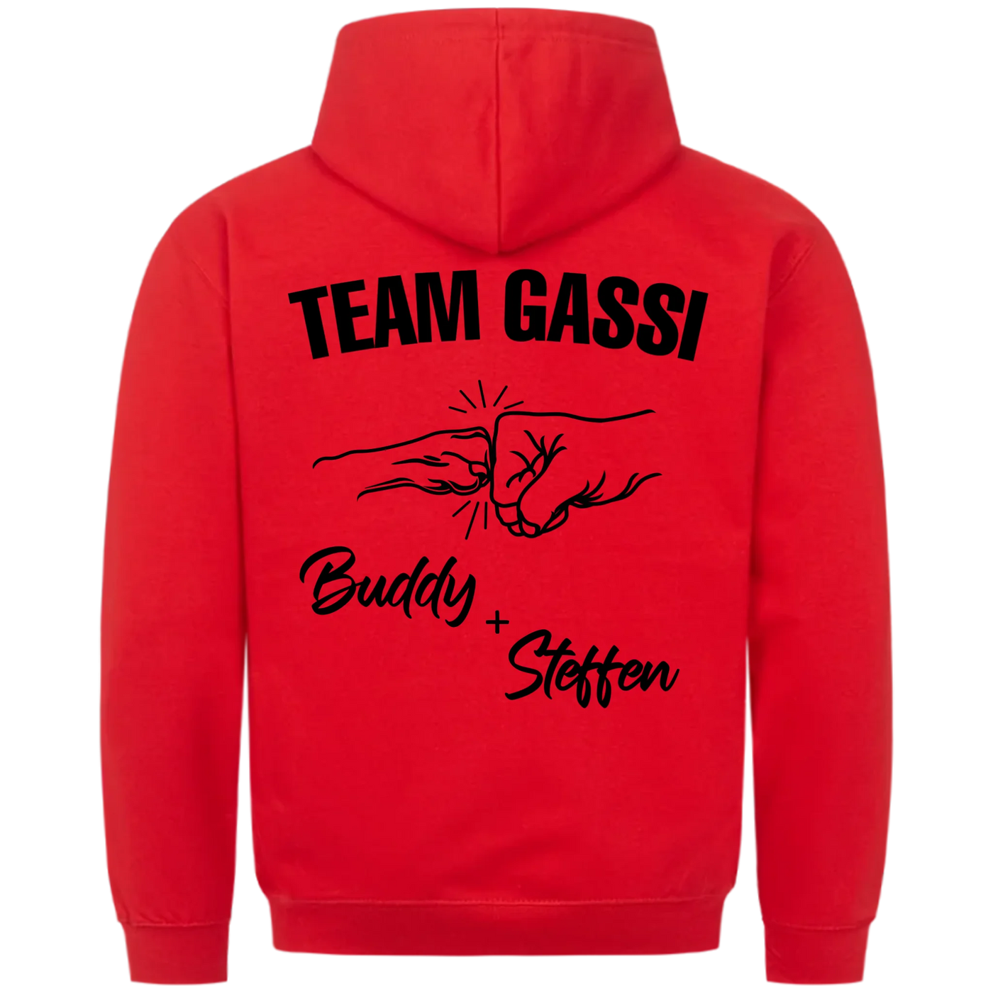 Team Gassi Fauststoß - Individueller Hoodie Unisex Rückendruck