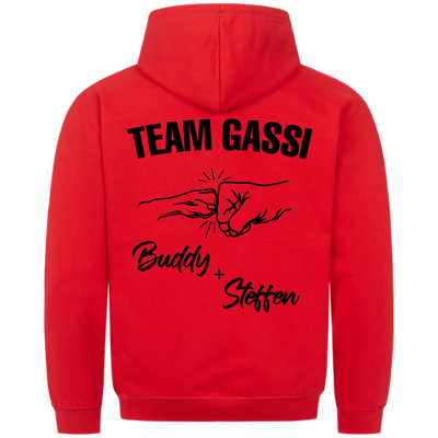 Team Gassi Fauststoß - Individueller Hoodie Unisex Rückendruck