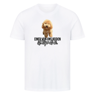 Einer von uns beiden - Personalisierbares Premium T-Shirt Unisex