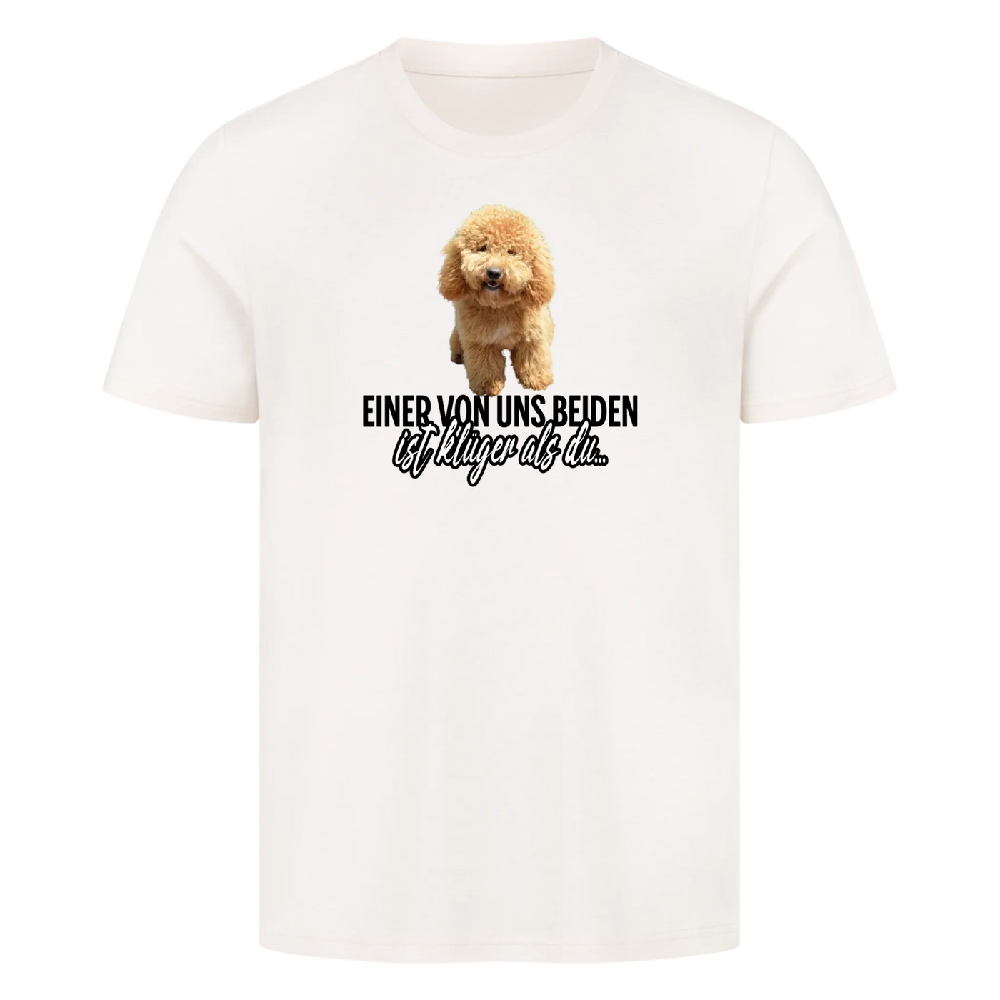 Einer von uns beiden - Personalisierbares Premium T-Shirt Unisex