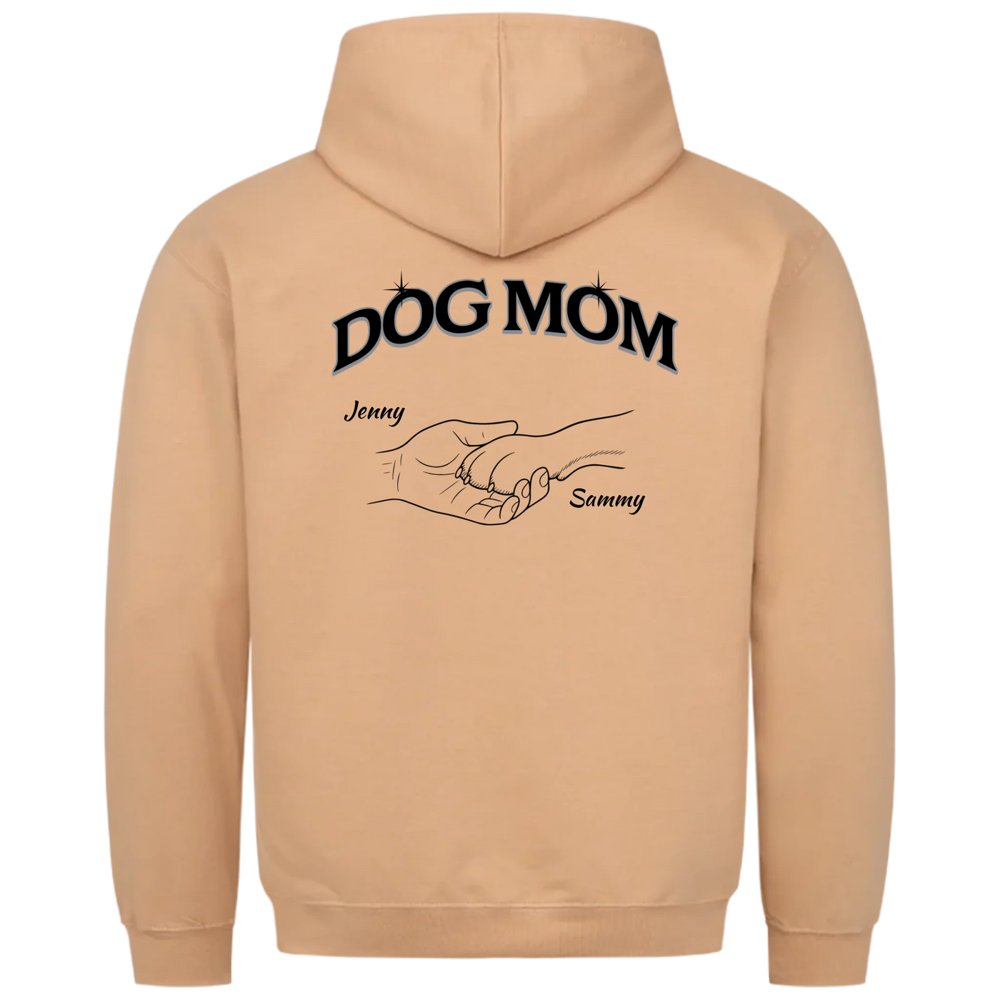 Dog Mom Hand mit Pfote - Personalisierbarer Hoodie Unisex