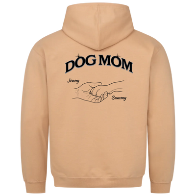 Dog Mom Hand mit Pfote - Personalisierbarer Hoodie Unisex