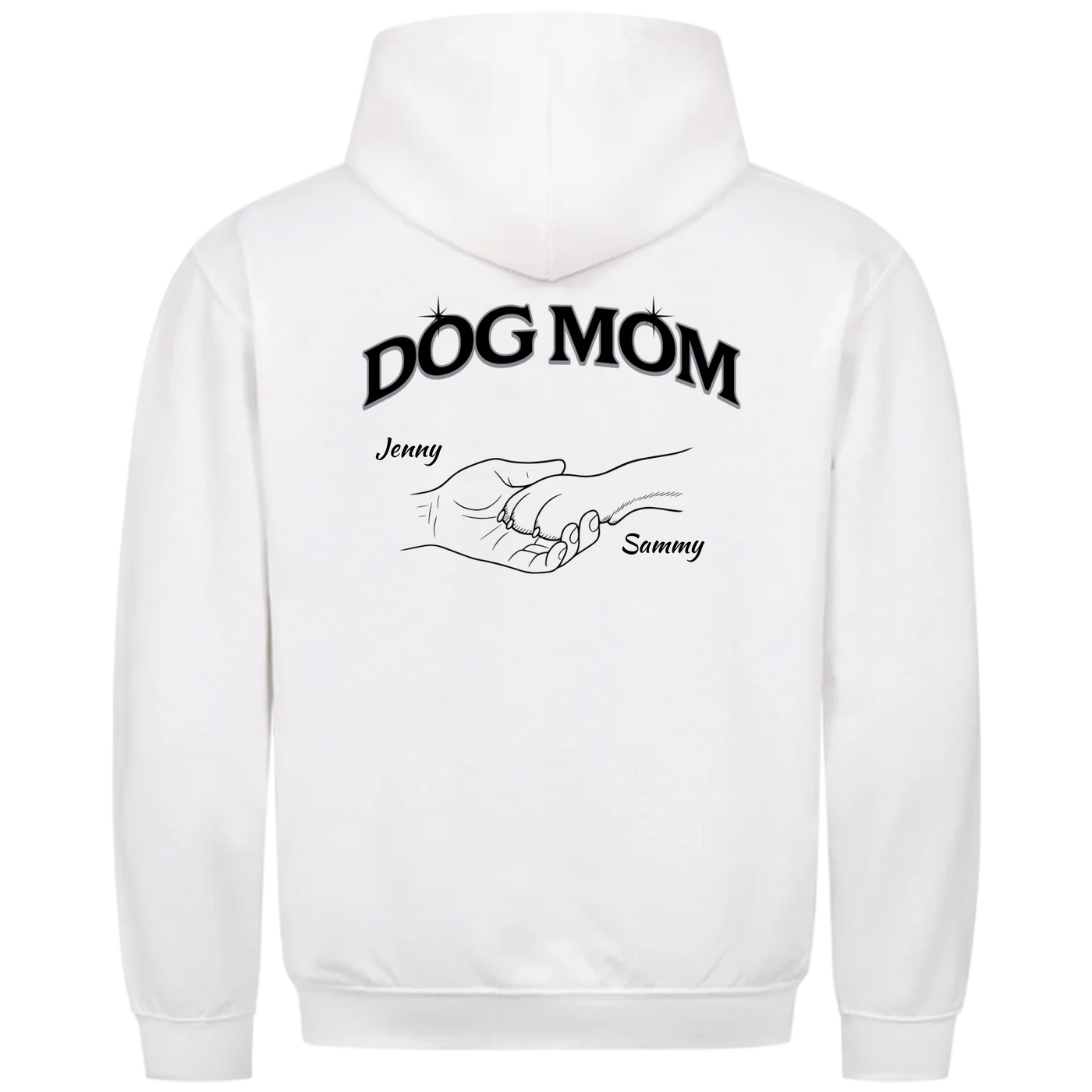 Dog Mom Hand mit Pfote - Personalisierbarer Hoodie Unisex