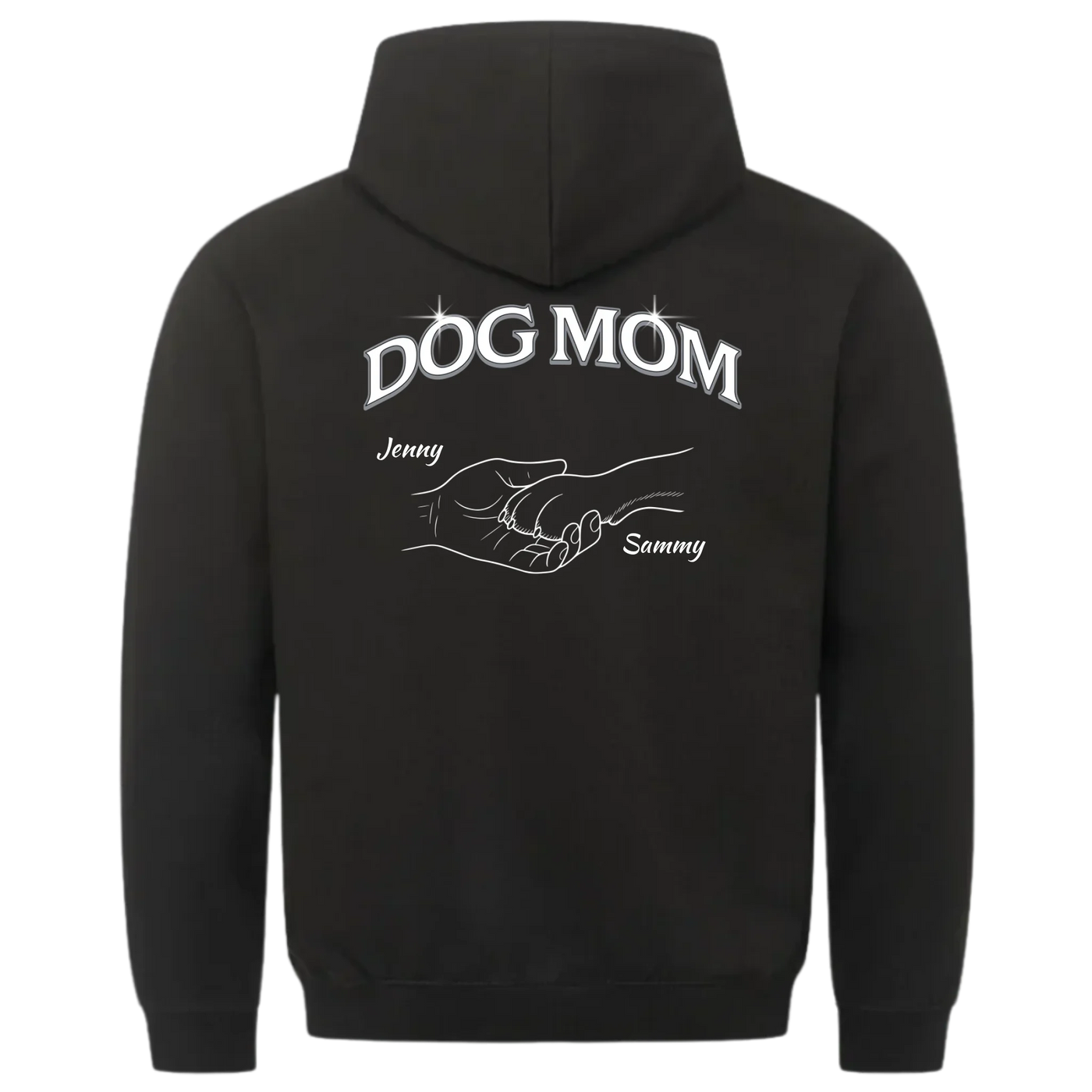 Dog Mom Hand mit Pfote - Personalisierbarer Hoodie Unisex