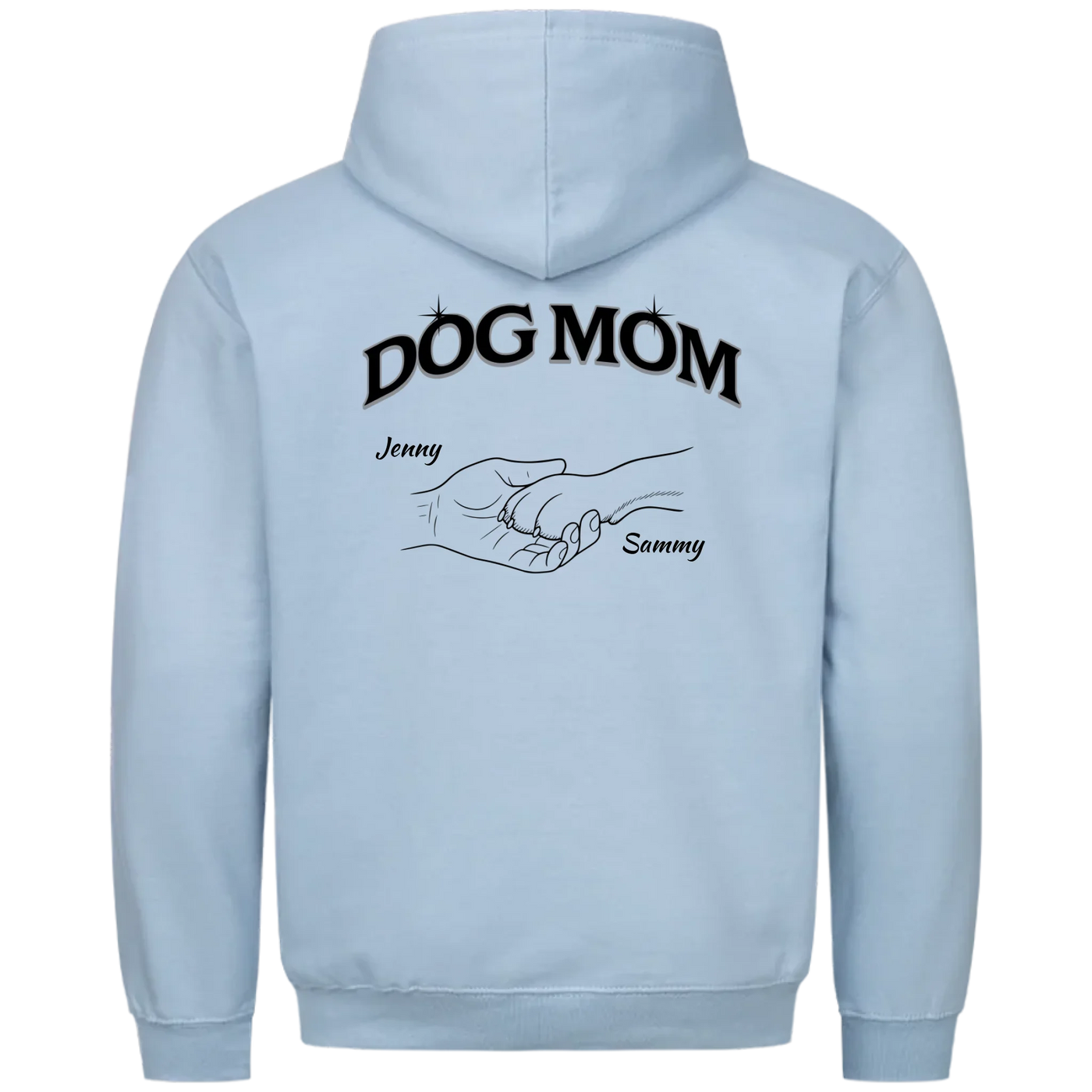 Dog Mom Hand mit Pfote - Personalisierbarer Hoodie Unisex