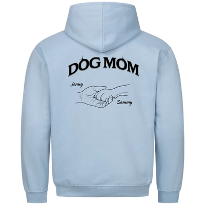 Dog Mom Hand mit Pfote - Personalisierbarer Hoodie Unisex