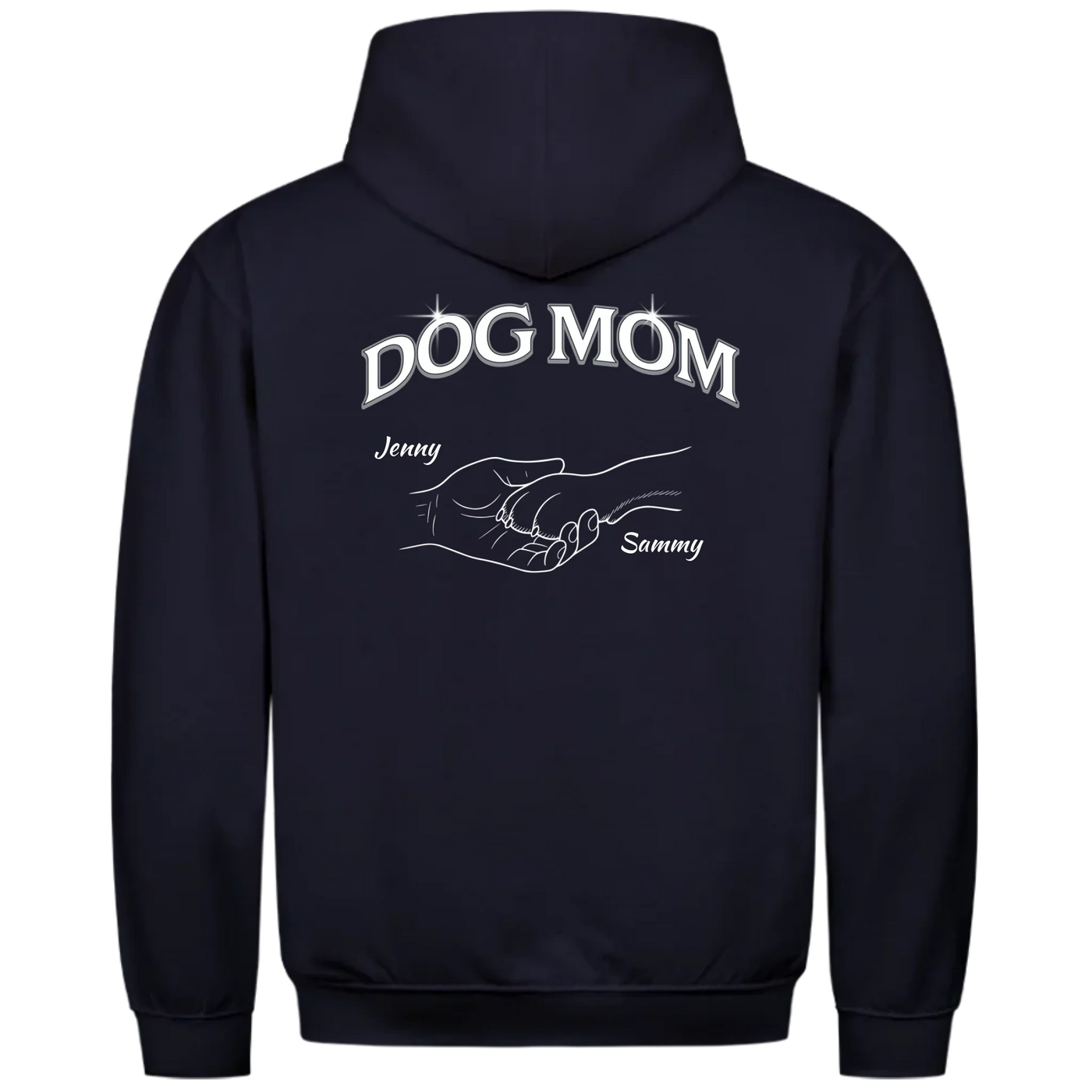 Dog Mom Hand mit Pfote - Personalisierbarer Hoodie Unisex