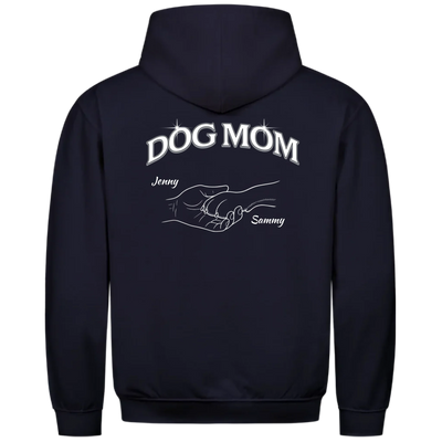 Dog Mom Hand mit Pfote - Personalisierbarer Hoodie Unisex