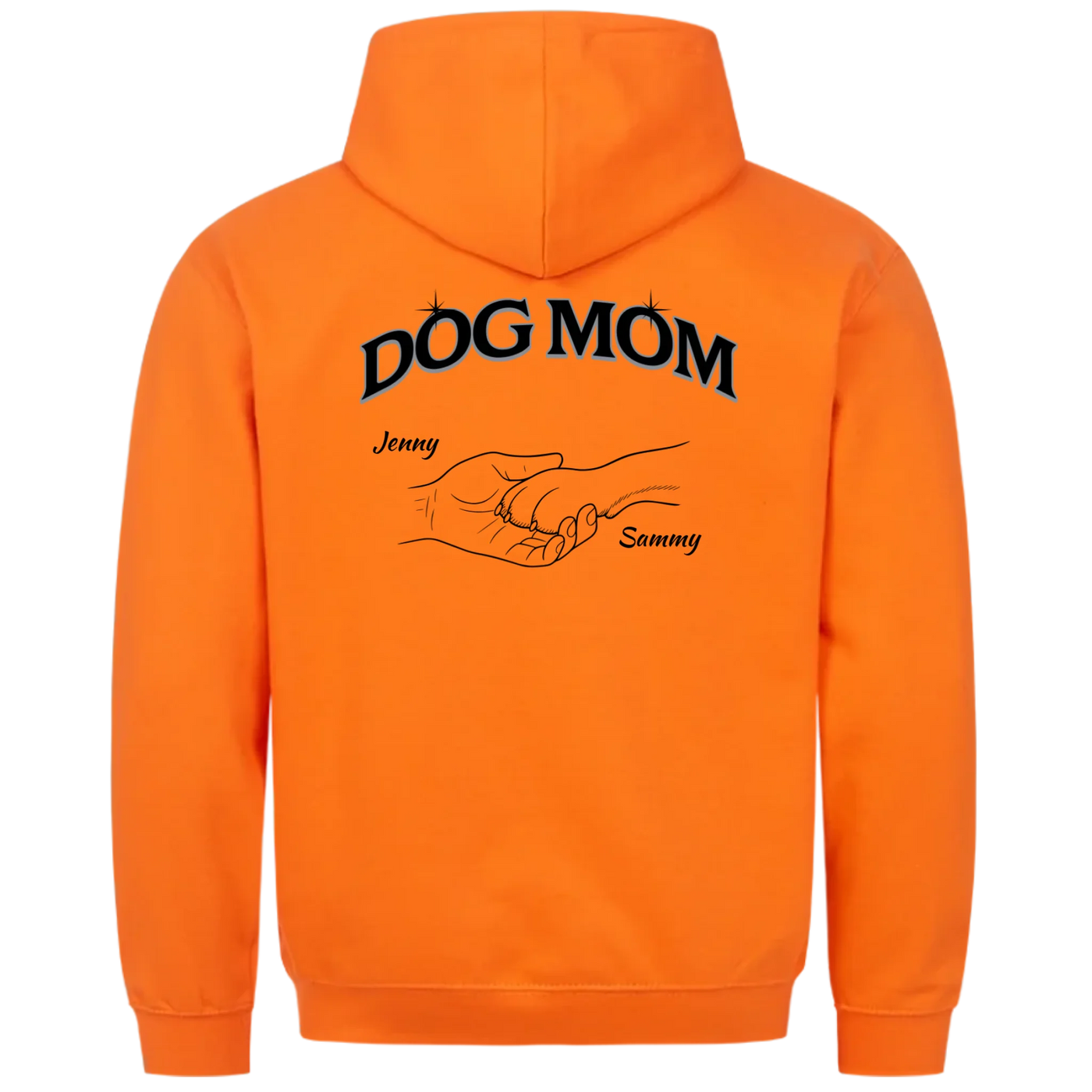 Dog Mom Hand mit Pfote - Personalisierbarer Hoodie Unisex