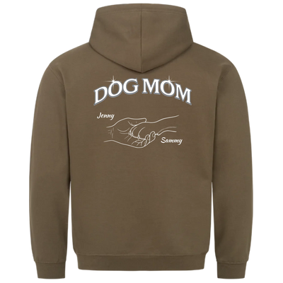 Dog Mom Hand mit Pfote - Personalisierbarer Hoodie Unisex