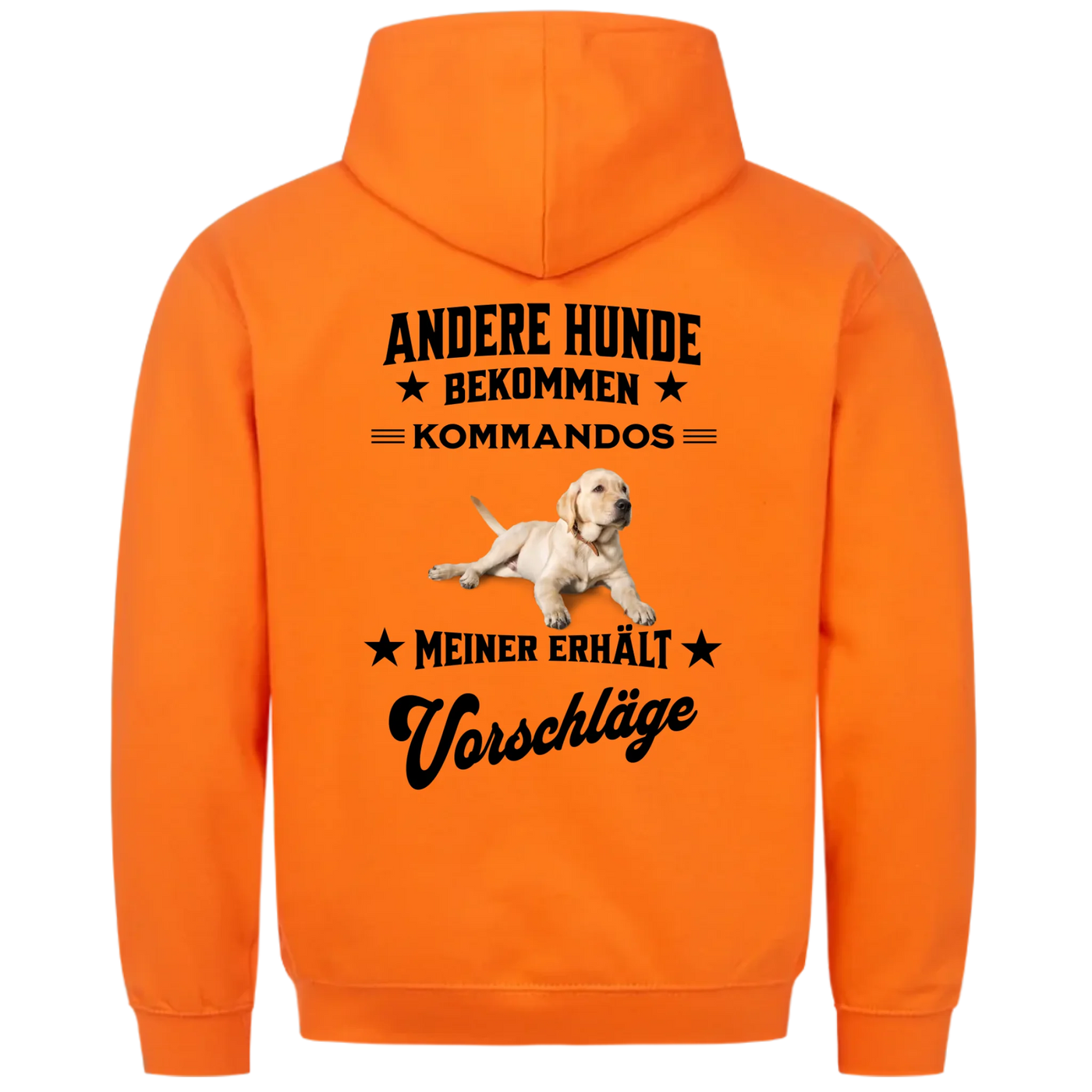 Andere Hunde bekommen Kommandos - Personalisierbarer Hoodie Unisex Rückendruck