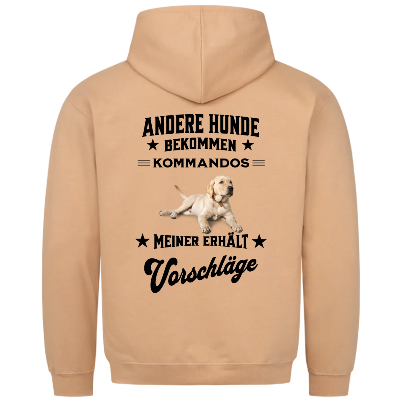 Andere Hunde bekommen Kommandos - Personalisierbarer Hoodie Unisex Rückendruck
