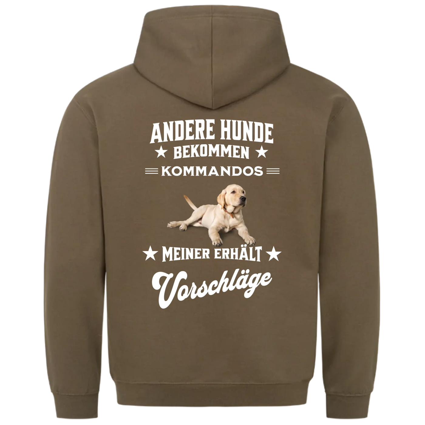 Andere Hunde bekommen Kommandos - Personalisierbarer Hoodie Unisex Rückendruck