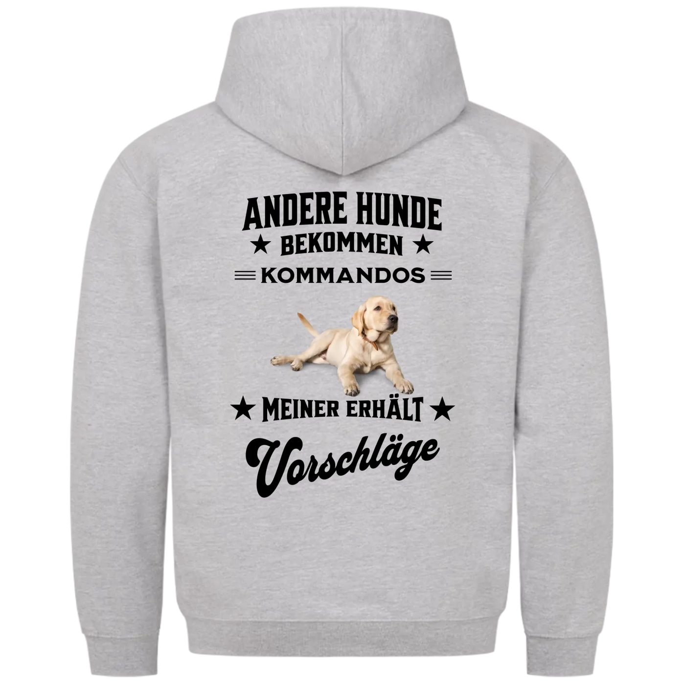 Andere Hunde bekommen Kommandos - Personalisierbarer Hoodie Unisex Rückendruck