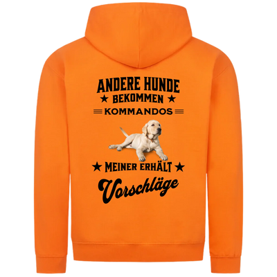 Andere Hunde bekommen Kommandos - Personalisierbarer Classic Zipper Hoodie Unisex