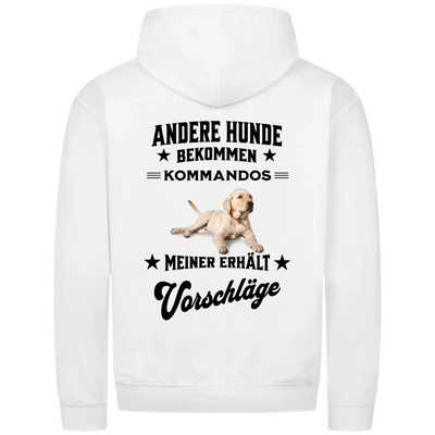 Andere Hunde bekommen Kommandos - Personalisierbarer Classic Zipper Hoodie Unisex