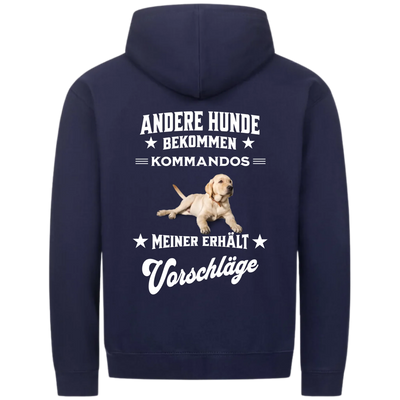 Andere Hunde bekommen Kommandos - Personalisierbarer Classic Zipper Hoodie Unisex