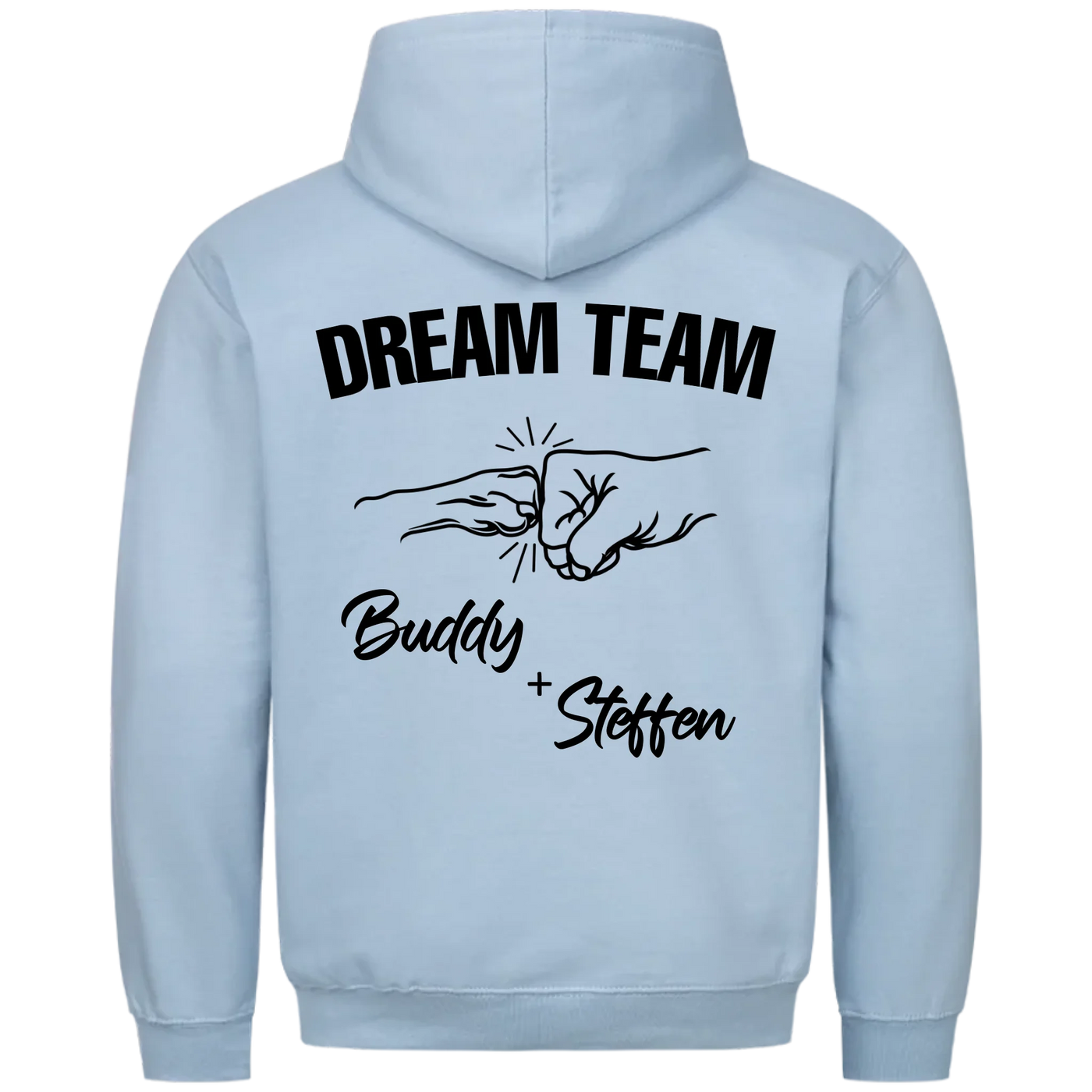 Dream Team Fauststoß - Individueller Hoodie Unisex Rückendruck