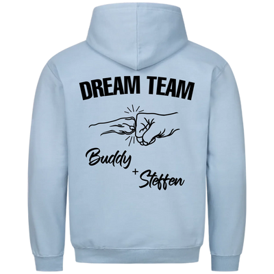 Dream Team Fauststoß - Individueller Hoodie Unisex Rückendruck