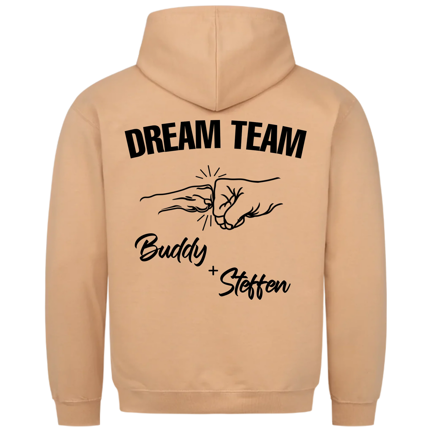Dream Team Fauststoß - Individueller Hoodie Unisex Rückendruck