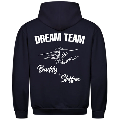 Dream Team Fauststoß - Individueller Hoodie Unisex Rückendruck