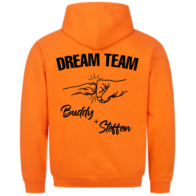 Dream Team Fauststoß - Individueller Hoodie Unisex Rückendruck