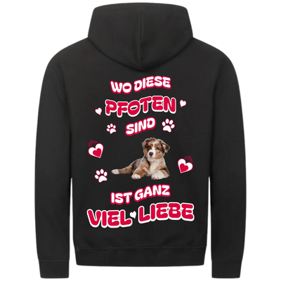 Wo diese Pfoten sind - Personalisierbarer Classic Zipper Hoodie Unisex