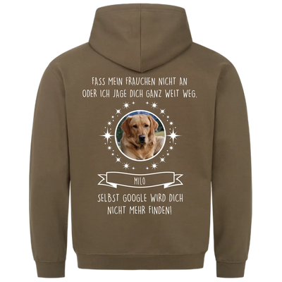 Fass mein Frauchen / Herrchen nicht an - Google findet dich nicht - Individueller Hoodie Unisex Rückendruck