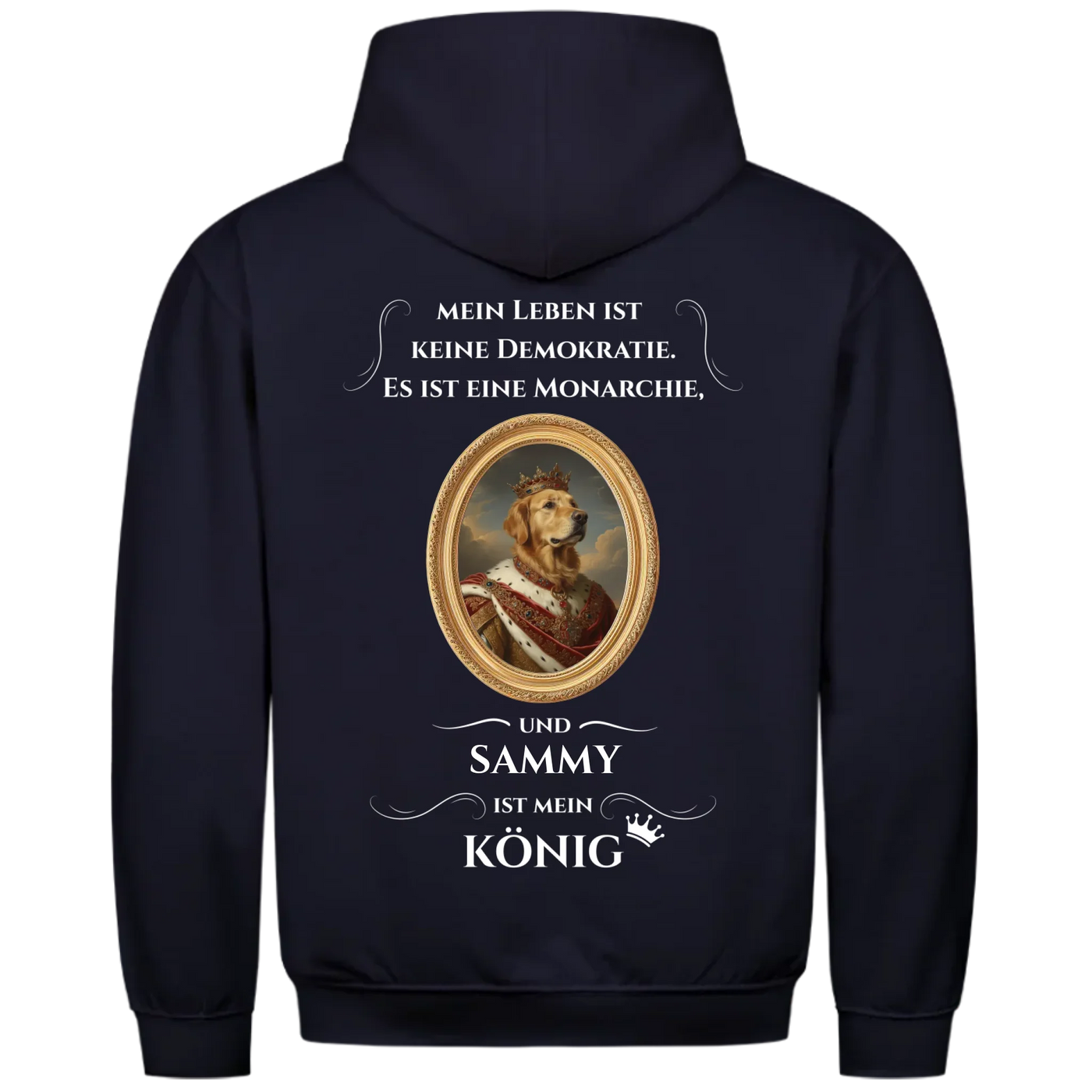 Mein Leben ist keine Demokratie - Personalisierbarer Hoodie Unisex Rückendruck