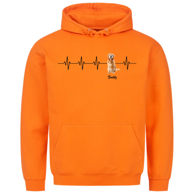 Mein Herzschlag für... – Personalisierbarer Hoodie mit deinem Hund