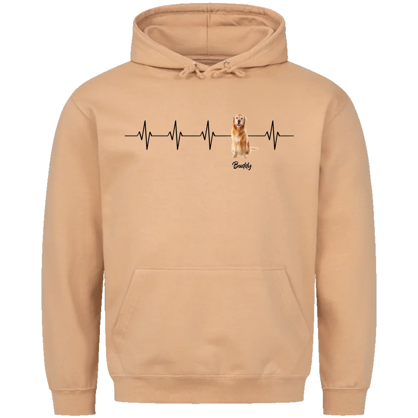Mein Herzschlag für... – Personalisierbarer Hoodie mit deinem Hund