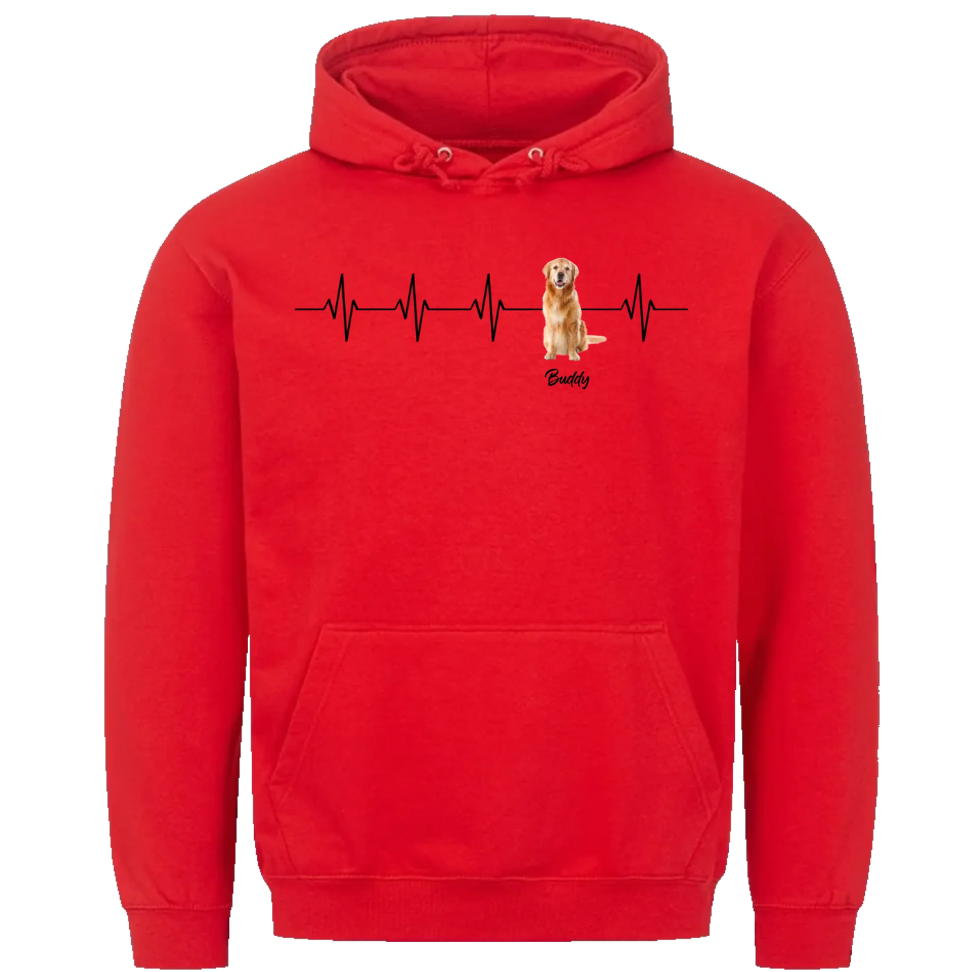 Mein Herzschlag für... – Personalisierbarer Hoodie mit deinem Hund