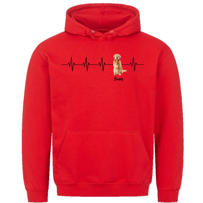 Mein Herzschlag für... – Personalisierbarer Hoodie mit deinem Hund