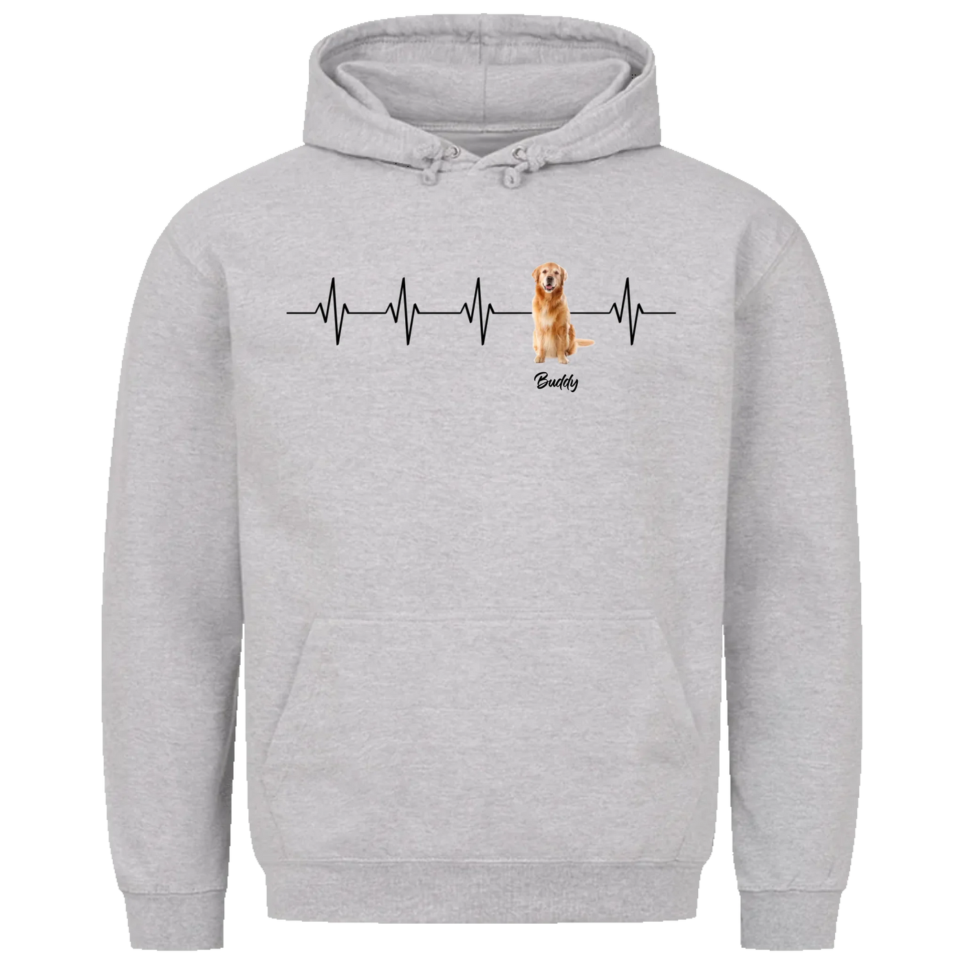Mein Herzschlag für... – Personalisierbarer Hoodie mit deinem Hund