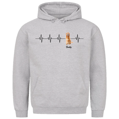 Mein Herzschlag für... – Personalisierbarer Hoodie mit deinem Hund