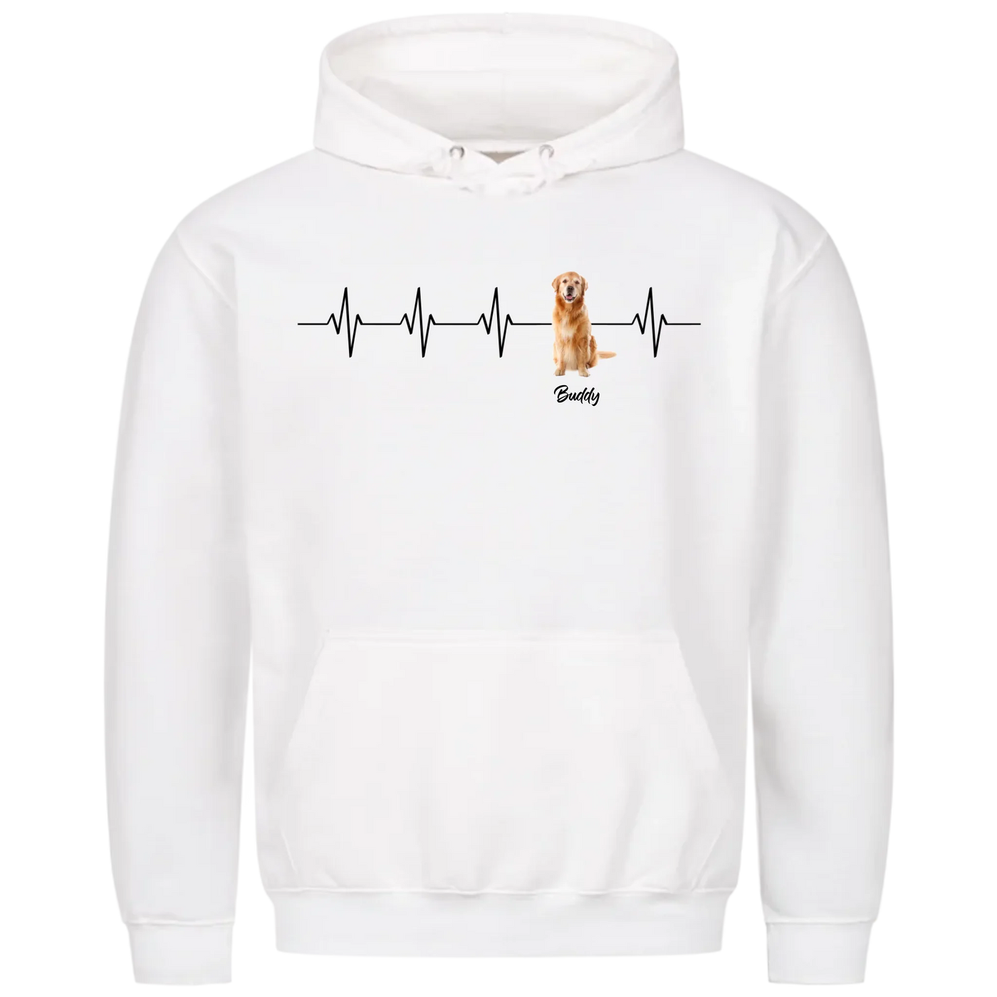 Mein Herzschlag für... – Personalisierbarer Hoodie mit deinem Hund