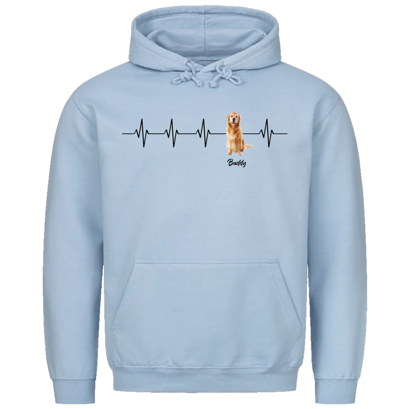 Mein Herzschlag für… – Personalisierbarer Premium Hoodie mit deinem Hund