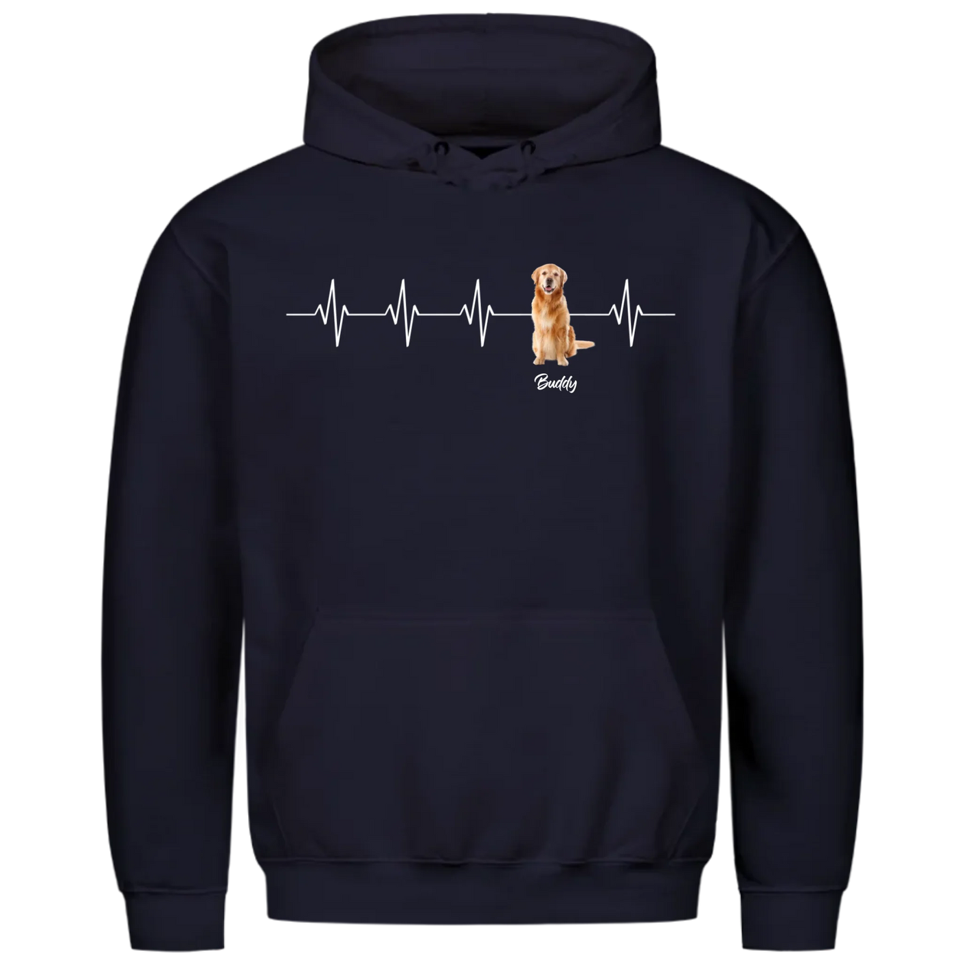 Mein Herzschlag für... – Personalisierbarer Hoodie mit deinem Hund