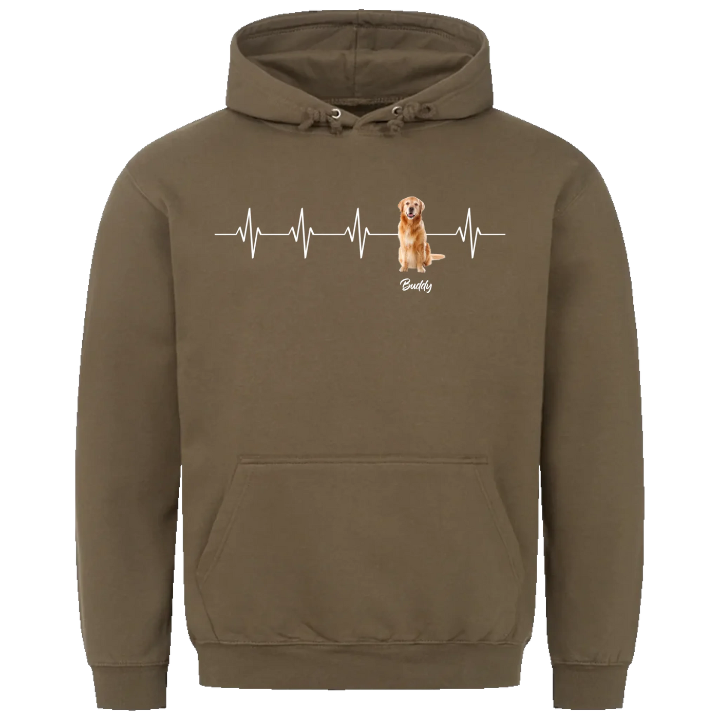 Mein Herzschlag für... – Personalisierbarer Hoodie mit deinem Hund