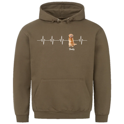 Mein Herzschlag für... – Personalisierbarer Hoodie mit deinem Hund